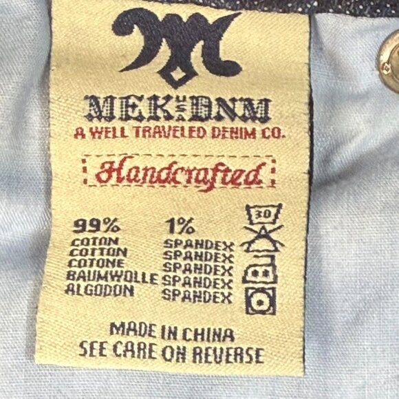 Mek Denim Jeans Womens Sz 26/32 Clayton Slim Boot Low-Rise Embroidered Flap - Picture 12 of 16